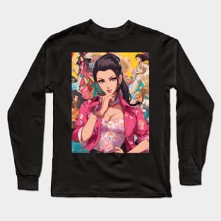 Kirei Kawaii  Beautiful  Yakuza Anime Girl Long Sleeve T-Shirt